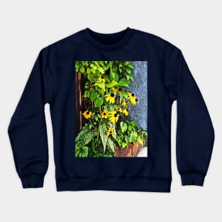 Black Eyed Susans By Stone Wall Crewneck Sweatshirt